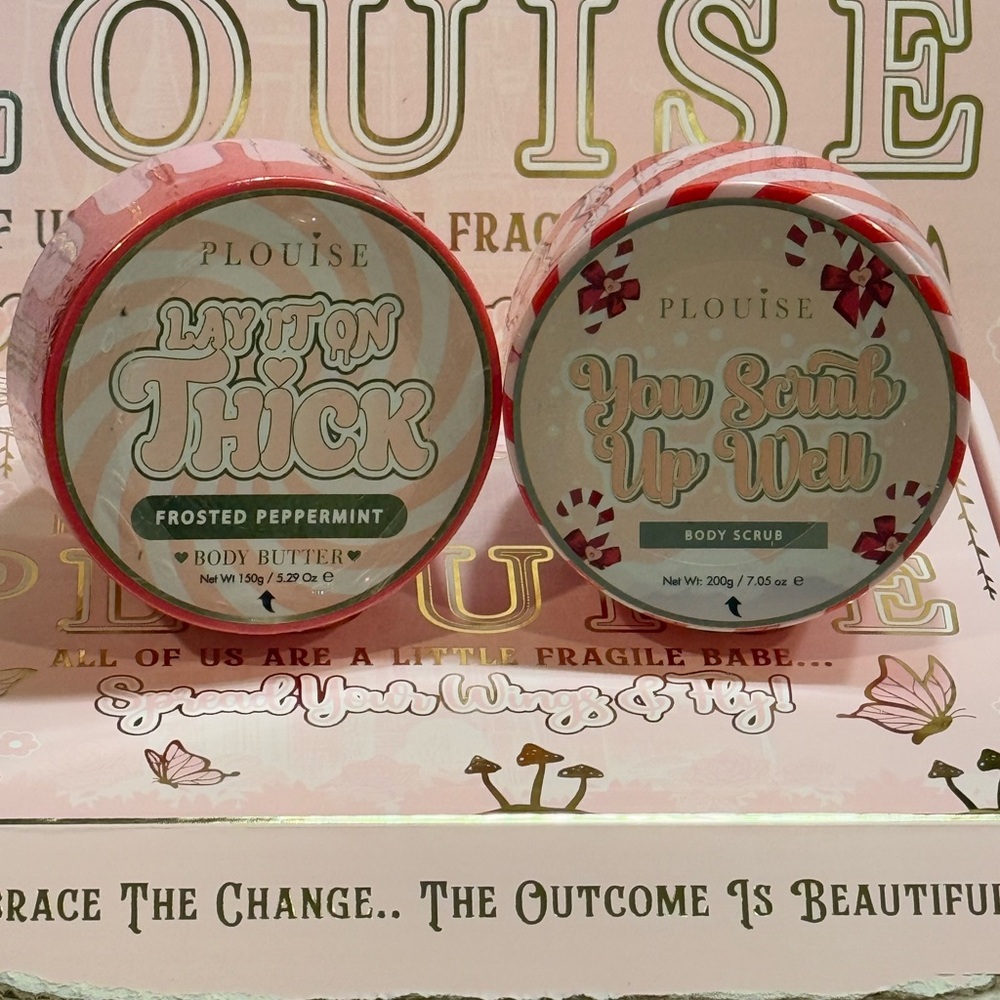 P.Louise Frosted Peppermint Body Butter & Exfoliating Body Scrub.  New/Sealed